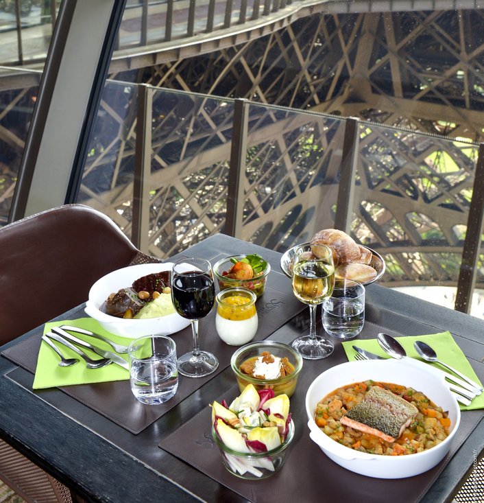 Lunch on the first floor of the Eiffel Tower Restaurant